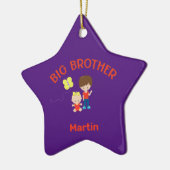 Big Brother met Baby Zuster Big Bro Name Star Keramisch Ornament (Links)