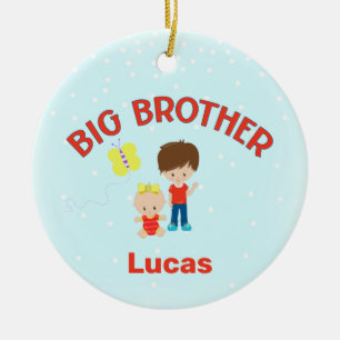 Big Brother met Baby Zuster, gepersonaliseerd Keramisch Ornament