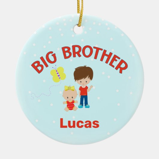 Big Brother met Baby Zuster, gepersonaliseerd Keramisch Ornament (Voorkant)