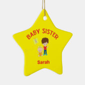 Big Brother met Baby zuster Naam Jaar Star Custom Keramisch Ornament (Rechts)