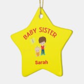 Big Brother met Baby zuster Naam Jaar Star Custom Keramisch Ornament (Links)