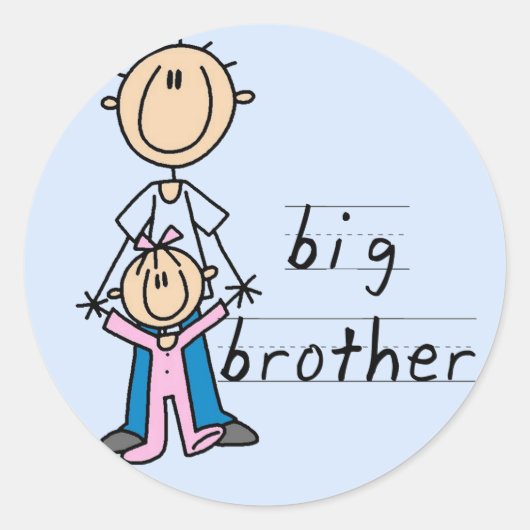 Big Brother met Baby zuster Tshirts en cadeaus Ronde Sticker (Voorkant)