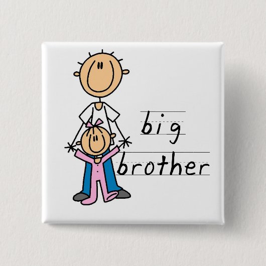 Big Brother met Baby zuster Tshirts en cadeaus Vierkante Button 5,1 Cm (Voorkant)
