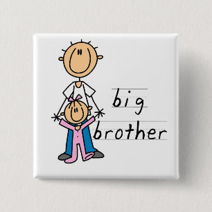 Big Brother met Baby zuster Tshirts en cadeaus Vierkante Button 5,1 Cm