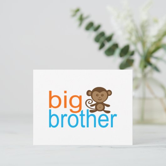 Big Brother Monkey Briefkaart (Staand voorkant)
