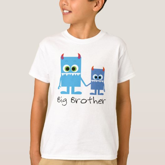 "big brother" Monster Geschwister blau T-shirt (Voorkant)