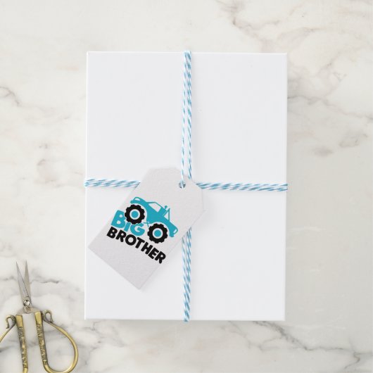 Big Brother Monster Truck Cadeaulabel (Met Touw)