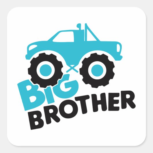 Big Brother Monster Truck Vierkante Sticker (Voorkant)