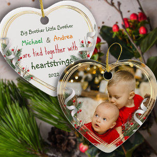 Big Brother New Baby Photo Gold Lijst - Aangepast Keramisch Ornament