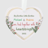 Big Brother New Baby Photo Gold Lijst - Aangepast Ornament (achterkant)