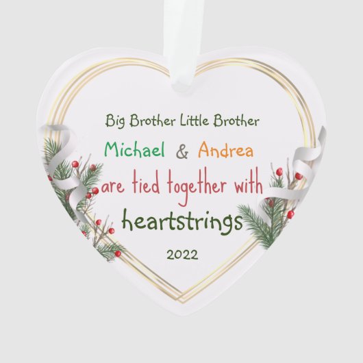 Big Brother New Baby Photo Gold Lijst - Aangepast Ornament (achterkant)