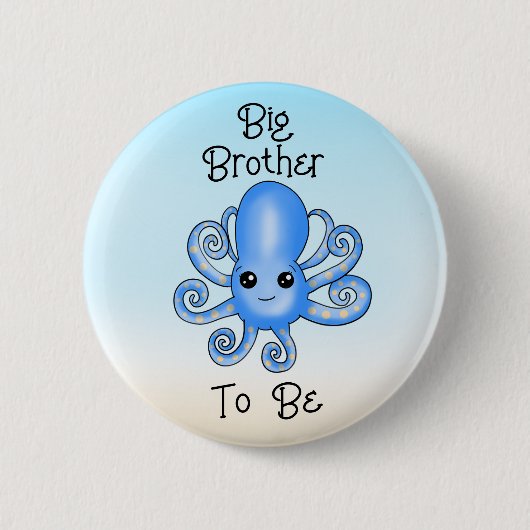 Big Brother | Octopus onder het Zee Ronde Button 5,7 Cm (Voorkant)