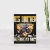 Big Brother Of The Birthday Boy Monster Truck Birt Kaart (Voorkant)