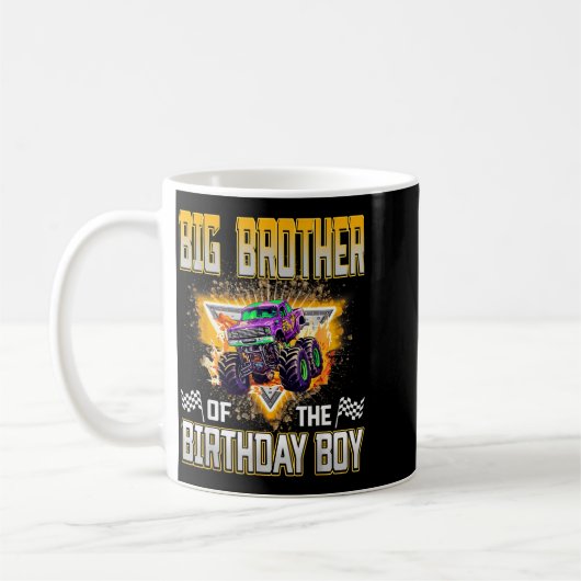 Big Brother Of The Birthday Boy Monster Truck Birt Koffiemok (Links)