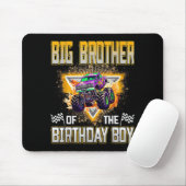 Big Brother Of The Birthday Boy Monster Truck Birt Muismat (Met muis)