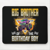 Big Brother Of The Birthday Boy Monster Truck Birt Muismat (Voorkant)