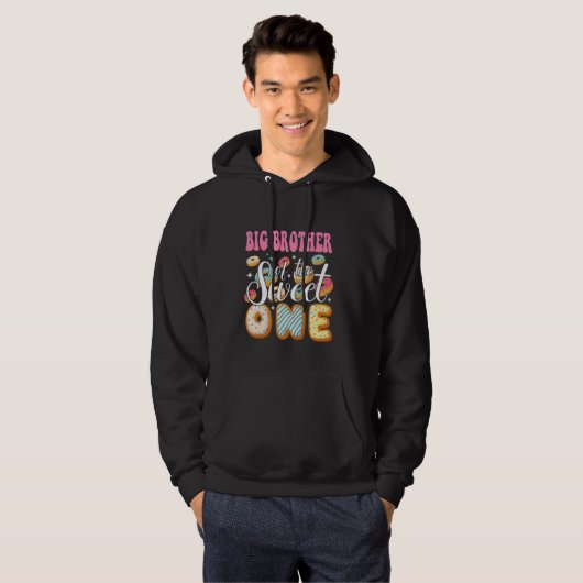 Big Brother of the Sweet One 1st Birthday Donut Pa Hoodie (Voorkant volledig)