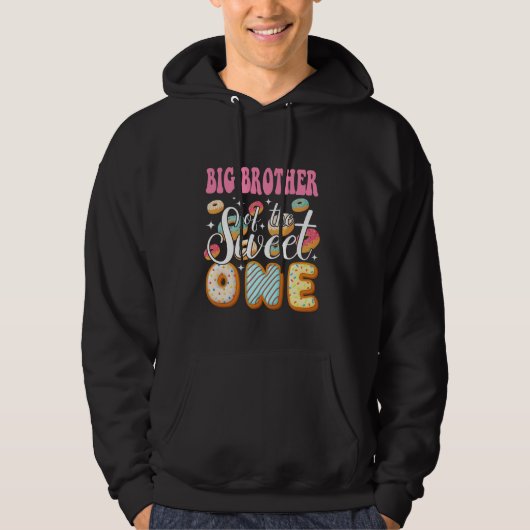 Big Brother of the Sweet One 1st Birthday Donut Pa Hoodie (Voorkant)