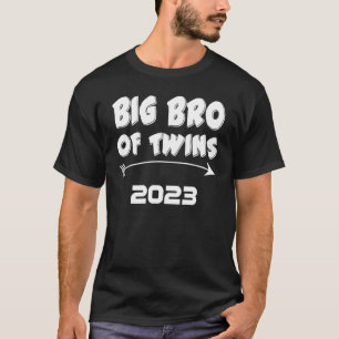 Big Brother of Twins 2023 Baby Aankondiging Jongen T-shirt