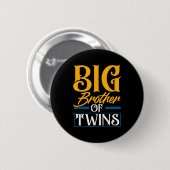 Big Brother Of Twins New Brother Sibling Funny Twi Ronde Button 5,7 Cm (Voorkant /achterkant)