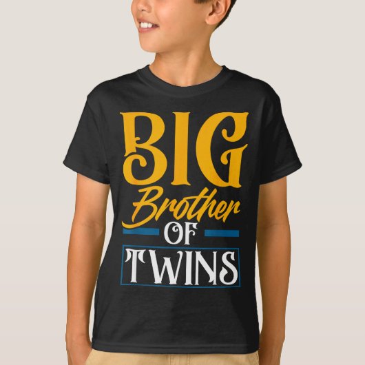 Big Brother Of Twins New Brother Sibling Funny Twi T-shirt (Voorkant)