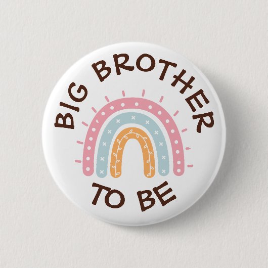 Big Brother om Baby shower Button Rainbow (Voorkant)
