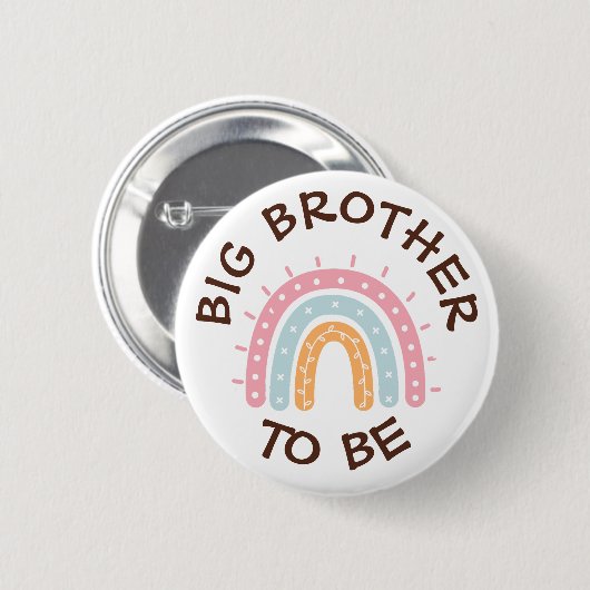 Big Brother om Baby shower Button Rainbow (Voorkant /achterkant)