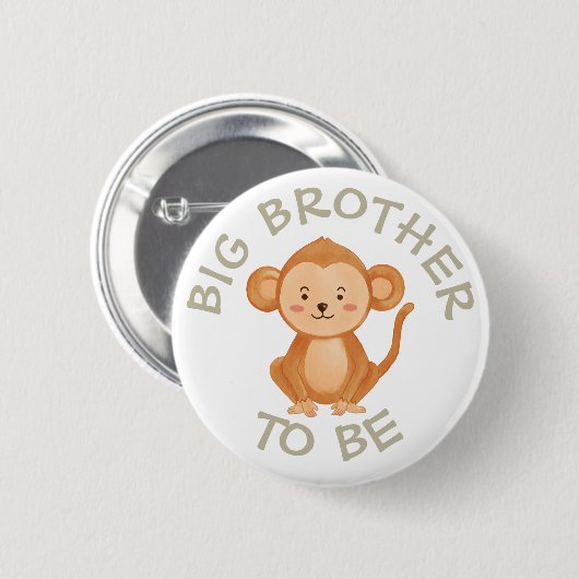 Big Brother om Baby shower Button Wild One Zoo (Voorkant /achterkant)