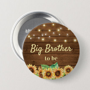 Big Brother om het nieuwe Bro Rustic Herfst Baby s Ronde Button 7,6 Cm