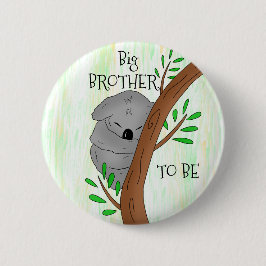 Big Brother om te worden | Koala-Baby shower Ronde Button 5,7 Cm