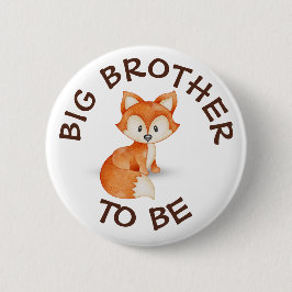 Big Brother om Woodland Animals Baby shower te zij Ronde Button 5,7 Cm