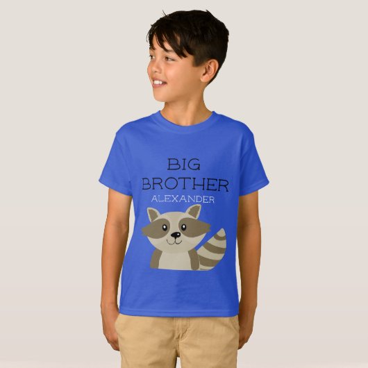 Big Brother Raccoon Animal Boys Sibling Boys T-shirt (Voorkant volledig)