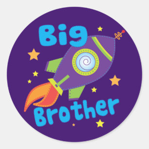 Big Brother Raket Ship Verwant Sets Ronde Sticker