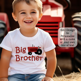 Big Brother Rood Boerderij Tractor Kinder Shirts