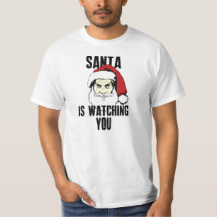 Big Brother Santa Claus kijkt naar je T-shirt