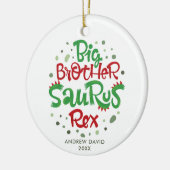 Big Brother Saurus Rex persoonlijke dinosaurus T-R Keramisch Ornament (Links)