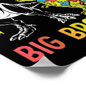 Big Brother Saurus T Rex Autisme Bewustzijn Autist Poster (Hoek)