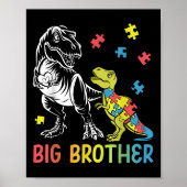 Big Brother Saurus T Rex Autisme Bewustzijn Autist Poster (Voorkant)