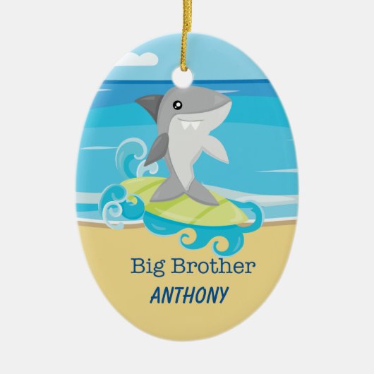 Big Brother Shark Surfing Ornament (Voorkant)