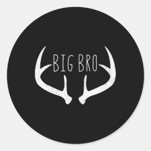 Big Brother Shirt - Jongens Herten Antlers Jacht Ronde Sticker