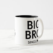 Big Brother Sinds je datum toevoegt Tweekleurige Koffiemok (Voorkant rechts)