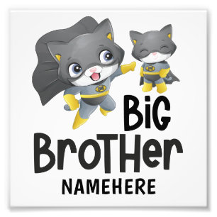 Big Brother Superheld Cat Custom Name Foto Afdruk