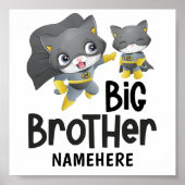 Big Brother Superheld Cat Custom Name Poster (Voorkant)