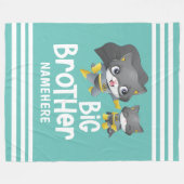 Big Brother Superheld Cat Illustratie Aangepaste n Fleece Deken (Voorkant (Horizontaal))