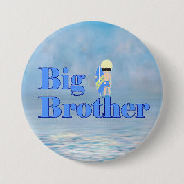 Big Brother Surfer Boy Sibling Ronde Button 7,6 Cm