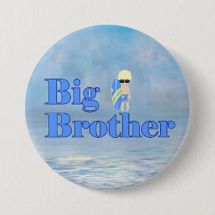 Big Brother Surfer Boy Sibling Ronde Button 7,6 Cm