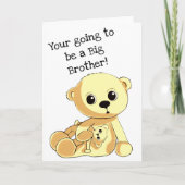 Big Brother Teddy Bear Aangepast Wenskaart Kaart (Voorkant)