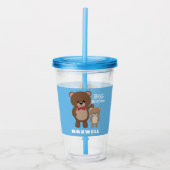 BIG BROTHER Teddy Bear Naam Blauw Acryl Drinkbeker (Voorkant)
