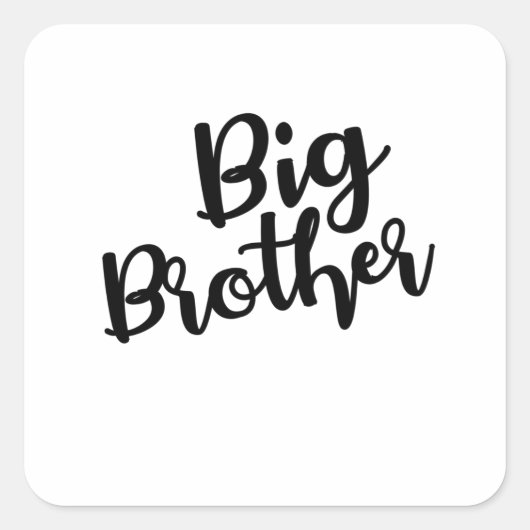 Big Brother text in Cursive Black style Vierkante Sticker (Voorkant)