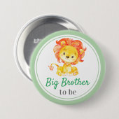 Big Brother to be Jungle Safari Babari Boy Shower Ronde Button 7,6 Cm (Voorkant /achterkant)